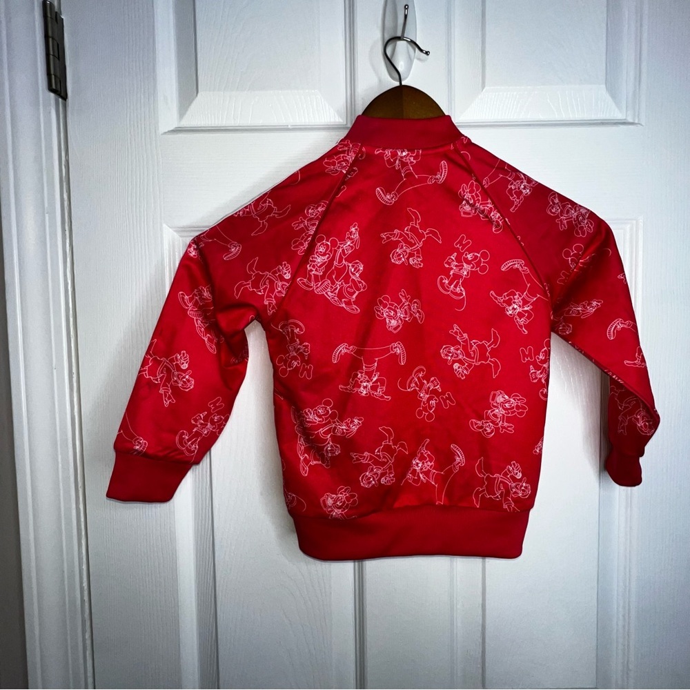 Adidas Red (Pinkish) Kids Zip-Up Jacket with White Stripes - Picture 7 of 10